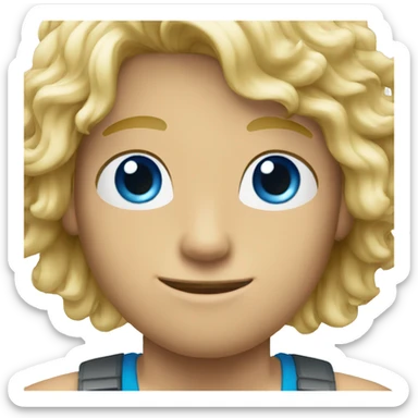 dutch blonde guy blue eyes long surfer hair sticker