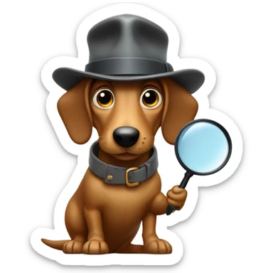 Wiener dog detective sticker