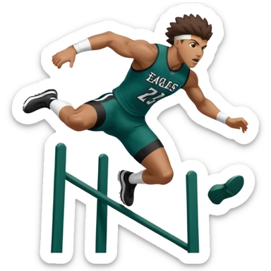 Saqoun Barkley hurdle over a person but on the eagles sticker