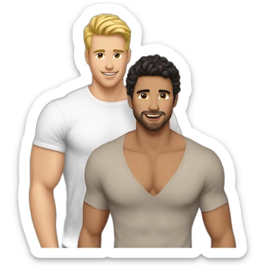 Sexy-fit-Latino-male-and-caucasian-male-interracial-kissing sticker