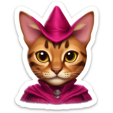 Bengal cat dressed like the scarlet witch sticker