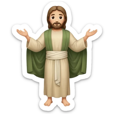 fullbody, head-to-toe, Jesus's apostle Thomas, arms down, normal emoji style, different pose sticker