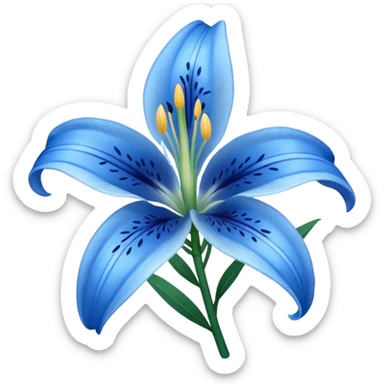 realistic blue lilium sticker