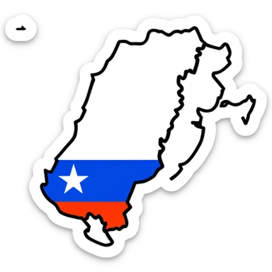 Chile country map with flag colors sticker