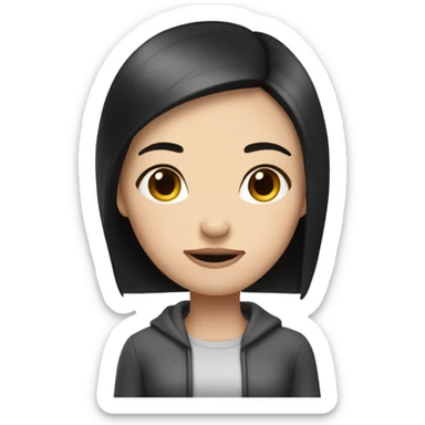 a girl with white skin and dark straight hair showed a prohibiting gesture sticker