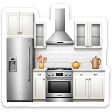 modern kitchen with countertop and appliances sticker