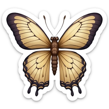 Dead butterfly with wings and the body seperate  sticker