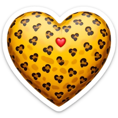 Leopard heart with fat sticker