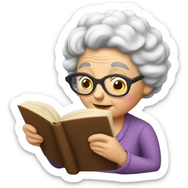 Sweet Granny reading a book sticker