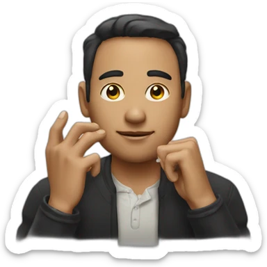 Man wearing a gold ring on finger sticker