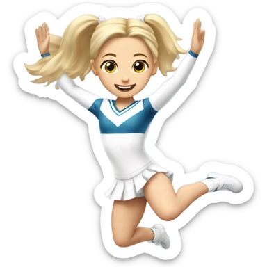 White-Jumping-Split-Cheerleader-blonde-pigtails sticker