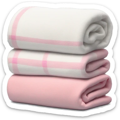 Plad white and pink blanket folded  sticker