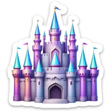 Epic divine legendary complex detailed iridescent gradients aesthetic-scenic castle sticker