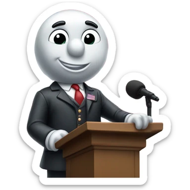 thomas the tank engine as president sticker