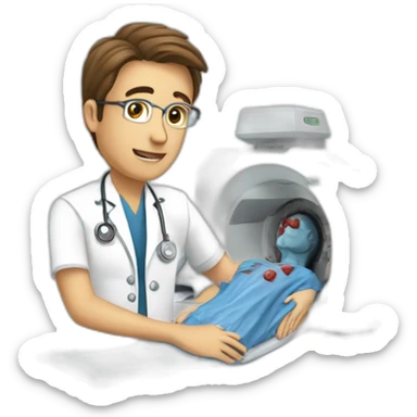 Radiologist-performing-cardiac-mri sticker