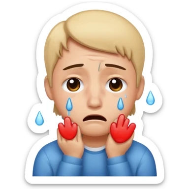 Stressed and crying sticker