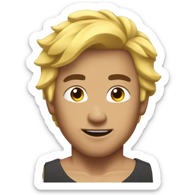 muscular asian personal trainer golden hair sticker