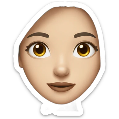 Long Brown hair woman  hazel eyes and husky sticker