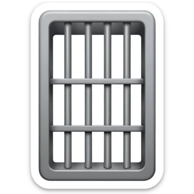 If there was a jail cell emoji in iOS, how would you design and iOS style emoji. Create an jail cell emoji with no prisoner. (Not a cage must be single 4 rods facing to front view point) sticker