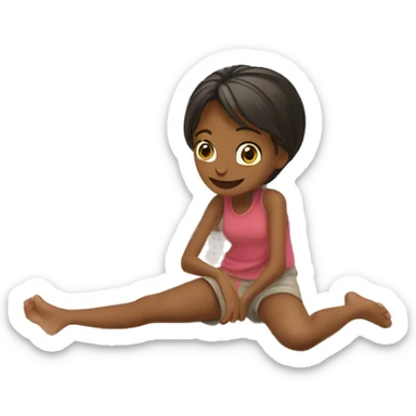 A girl kicking her feet with excitement laying on her stomach ￼ sticker