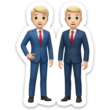 two mans talking full body sticker
