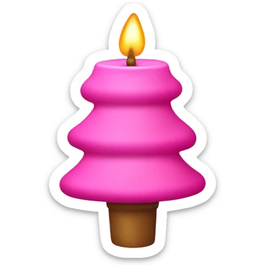 pink candle shaped christmas tree sticker