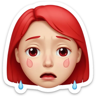 A very very very very loudly crying rolling on the floor face sticker