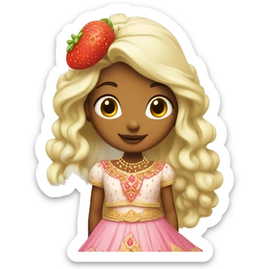 strawberry shortcake in a lehenga  sticker