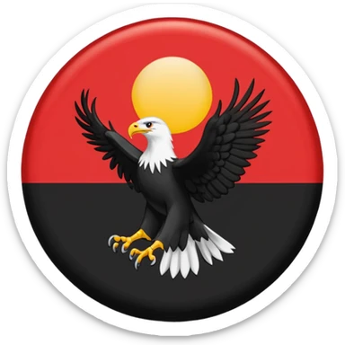 Flag emoji of 1992 dardania flag woth blue background red circle and eagle on circle im this shape: 🏴 sticker