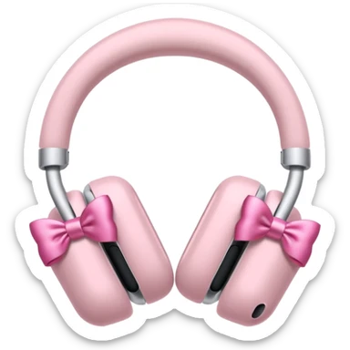 airpods max with pink bows around them sticker