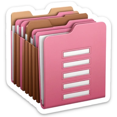 pink and brown files pile sticker