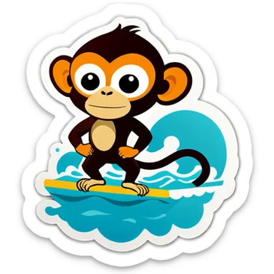 Strong monkey swimmer  sticker