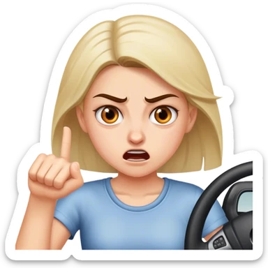 Girl with road rage sticker