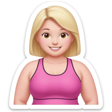 a pretty bratz fair girl in pink workout clothes (fat) sticker