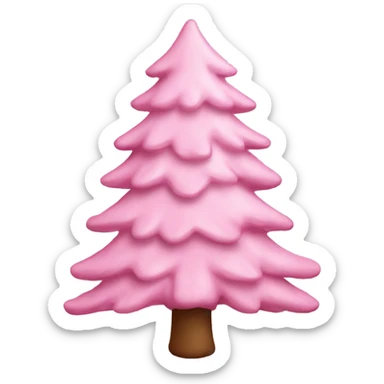 baby pink Christmas tree sticker