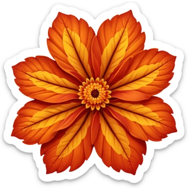 An autumn flower with orange-red leaves curling gently.
















































 sticker