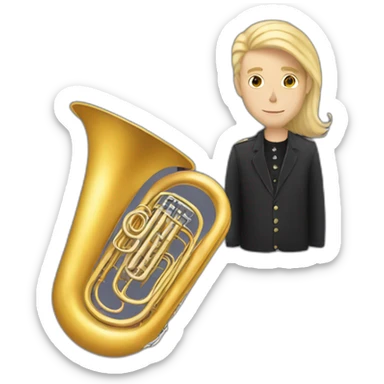 Long-pale-blondehair-male-with-tuba-musician sticker