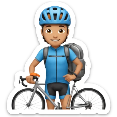 Cyclist with backpack sticker