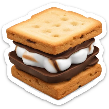 Realistic smores cookie sandwich isolated  sticker