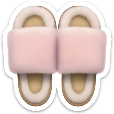 fuzzy slippers uggs light pink sticker