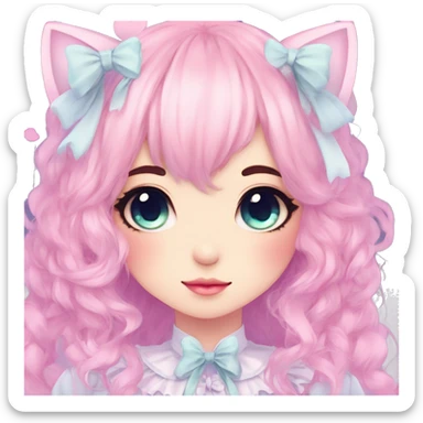 Gorgeous Cute Edgy Kawaii Lolita Pastel Gradient Beautiful Anime Emo CatLady sticker