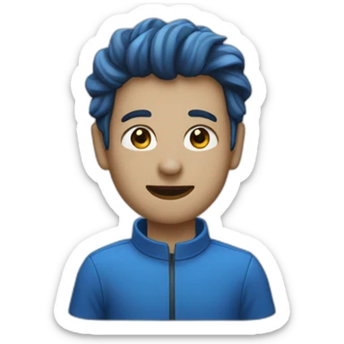 Personnage a la meau bleue sticker