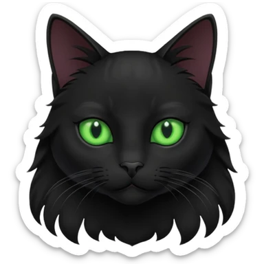 A beautiful cat black with Green eyes inter figure sticker