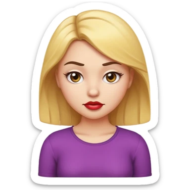 cartoon emoji of a sassy girl giving a dramatic petty look, head tilted, eyes squinting with attitude, lips in a playful smirk, one eyebrow raised, hand on hip, expressive and fun, iOS style sticker