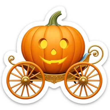 Conderella pumpkin carriage pastel orange sticker
