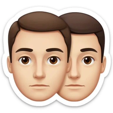  con una mandíbula mega marcada y con una ceja levantada y la otra abajo sticker