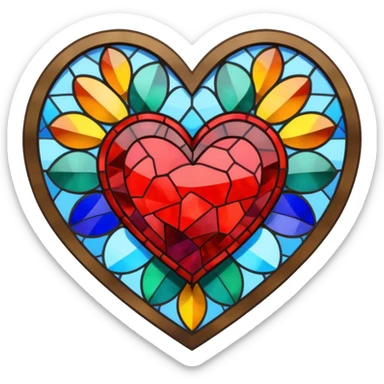 heart with a stained glass pattern sticker