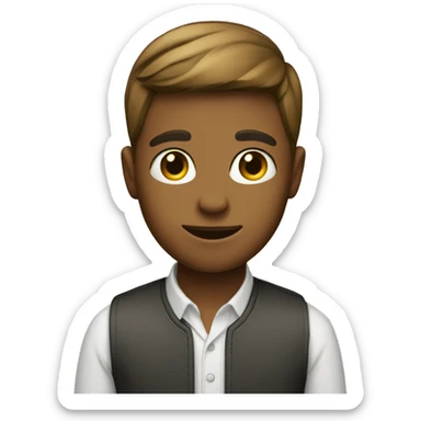 Boy with resume sticker