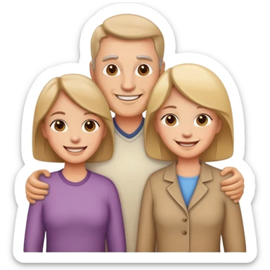 Happy parents standing together smiling sticker