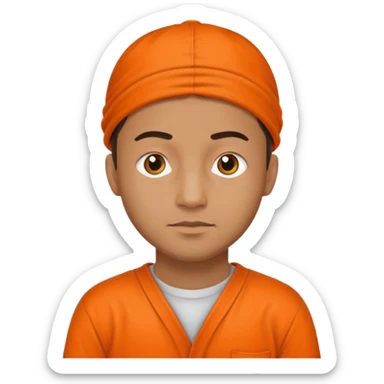 prisoner man in orange clothing sticker